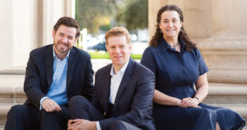 Christopher Gabbitas (center) of The King’s Singers joins Nicholle Andrews (right) and Joseph Modica on the U of R faculty to launch a unique new Master of Music in vocal chamber music program. (Photo by Coco McKown '04, '10)